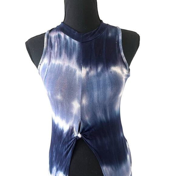 Dirty Ballerina Women’s Tied Dyed High Low Top Beach Cover Up Blue Size Medium - Picture 3 of 7